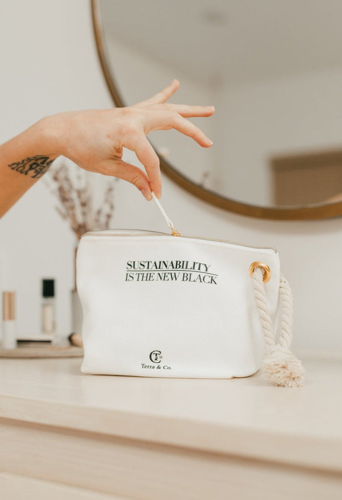 Sustainability is the New Black Toiletry Bag